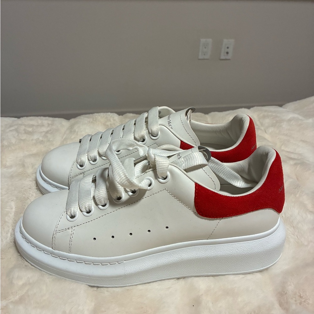 Alexander McQueen White and Red Sneakers